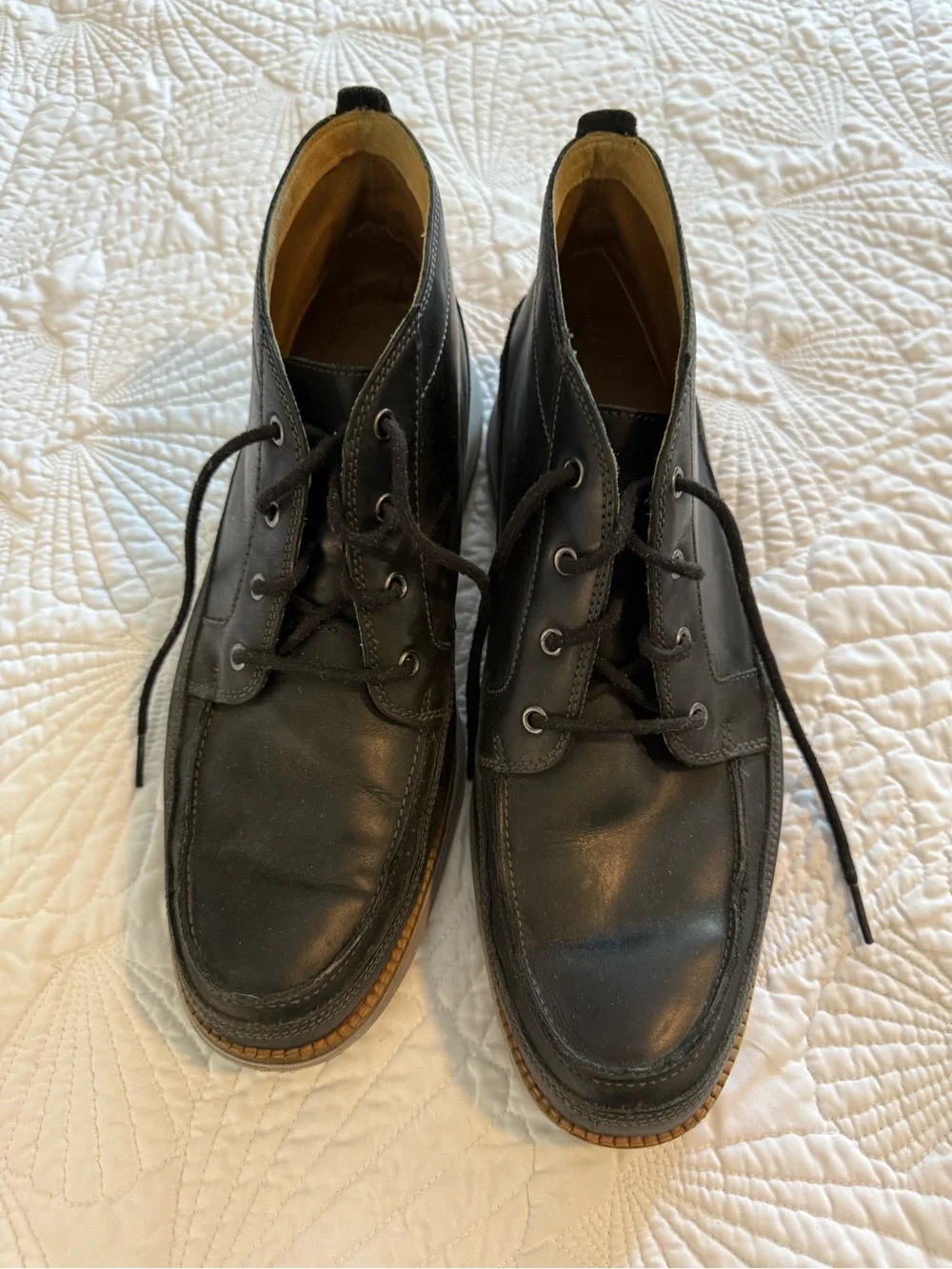 Cole Haan Men’s Brown Leather Chukka Boots with Tan Welt